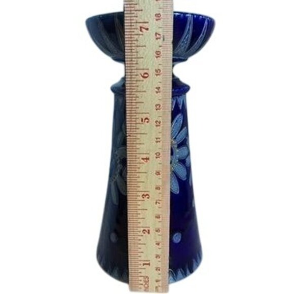 Betschdorf Schmitter Salt-Glazed Stoneware Candleholder Alsace 8" Sunflower - Picture 5 of 9